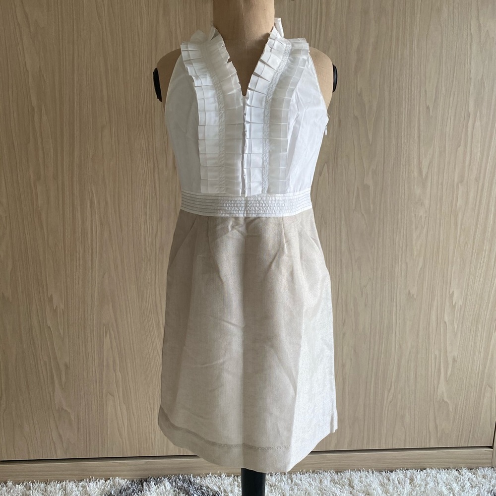 Ann Taylor Loft Petites Ruffled Neck Shift Dress